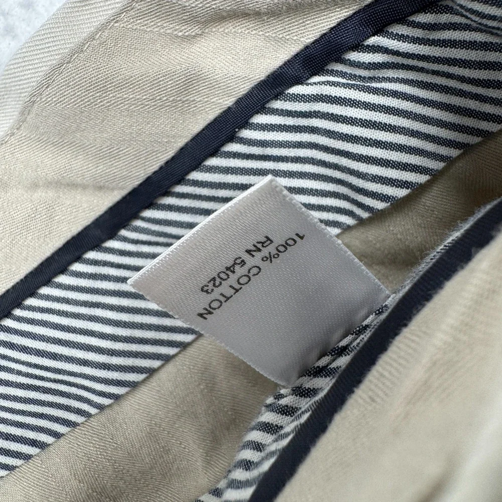 Banana Republic Emerson Flat Front All‎ Cotton Chino Pants Ivory Men's 33x32